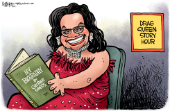 GEORGE SANTOS DRAG QUEEN STORY HOUR by Rick McKee