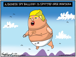CHINESE SPY BALLOON OVER MONTANA by Bob Englehart