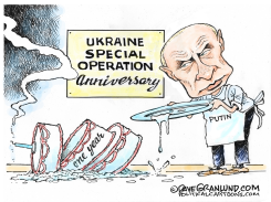 UKRAINE WAR ONE YEAR by Dave Granlund
