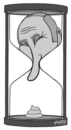 PUTIN IN HOUR-GLASS by Rainer Hachfeld