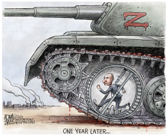 HAMSTER WHEEL OF DEATH by Adam Zyglis