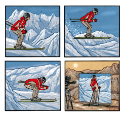 SKI SLOPES WITH CLIMATE by Peter Kuper