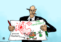 KAIS SAIED PROMOTING CONSPIRACY THEORY by Emad Hajjaj