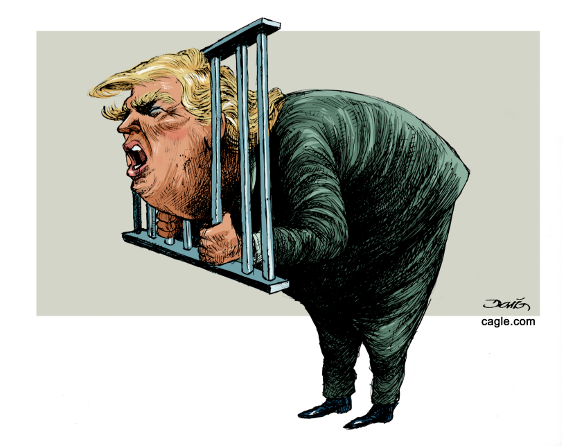 Trump behind bars