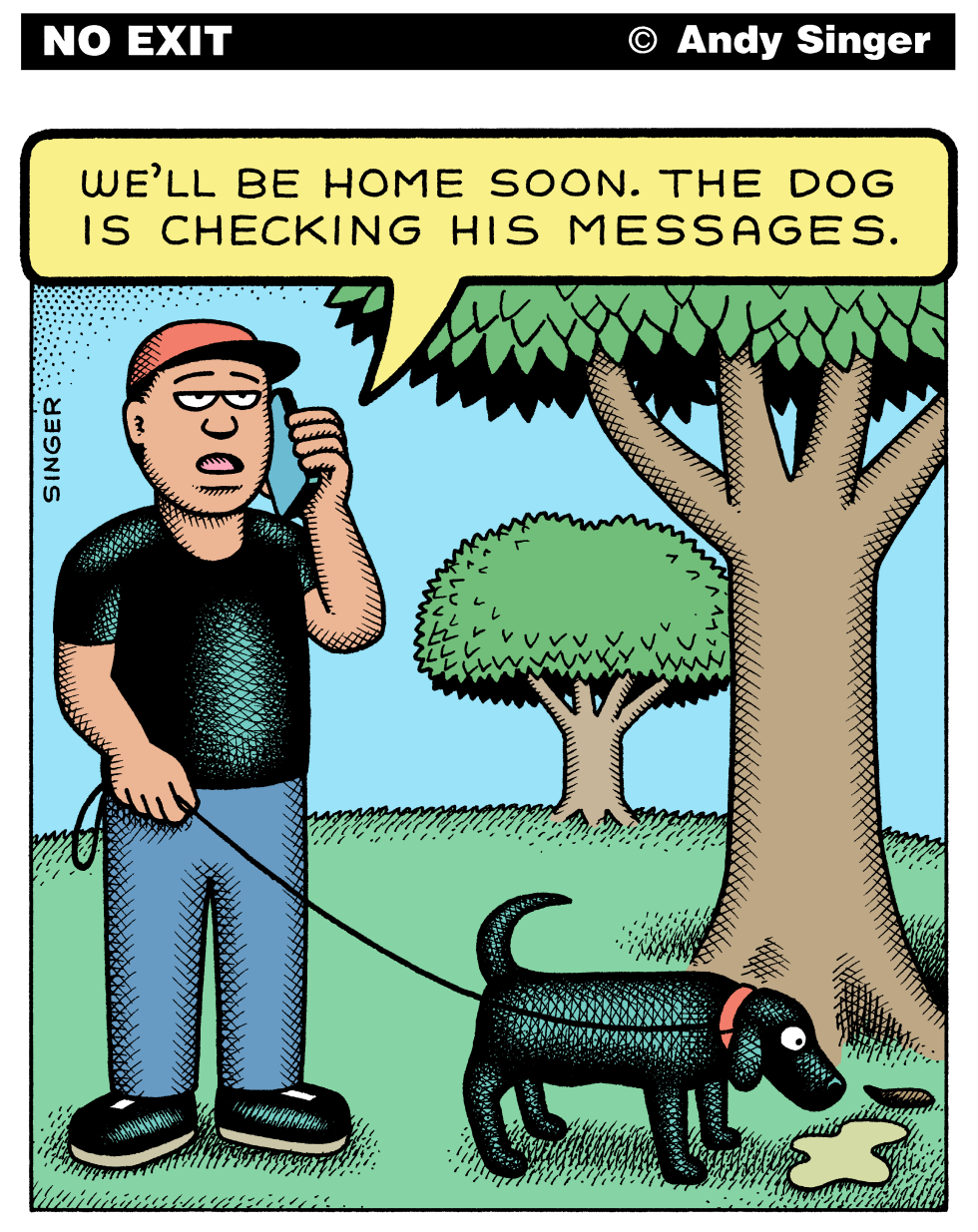 Dog Checks Messages