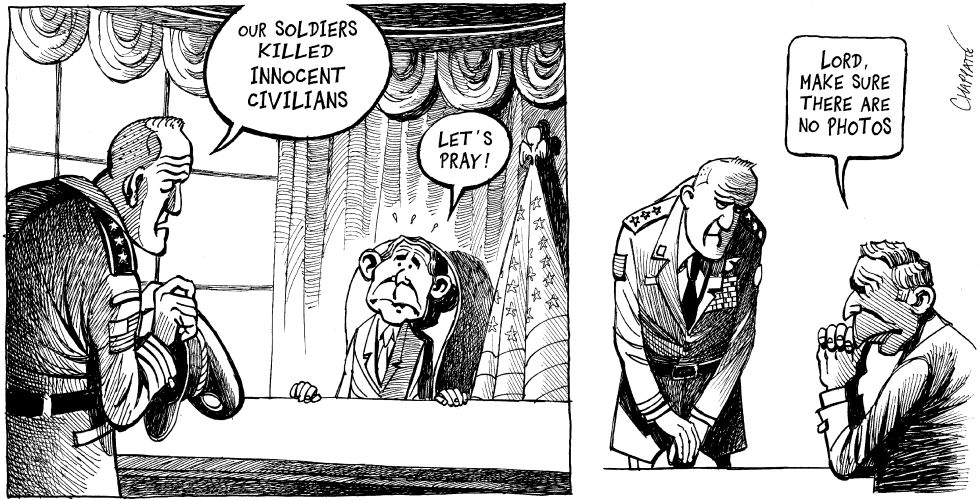  MASSACRE BY US TROOPS IN IRAQ by Patrick Chappatte