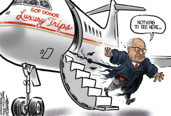 CLARENCE THOMAS TRIPS by Jeff Koterba