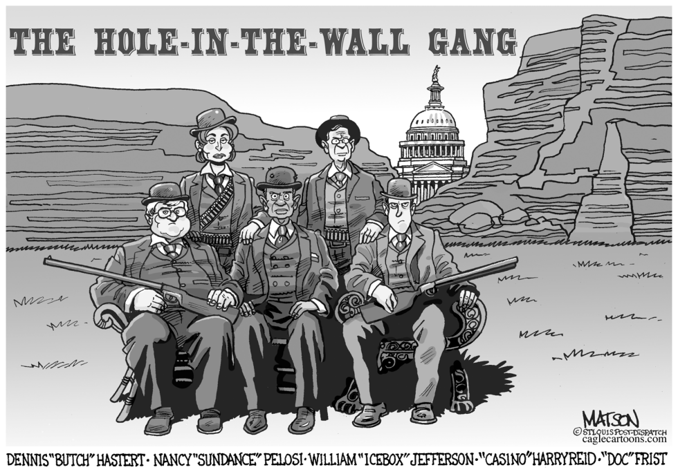  THE HOLE-IN-THE-WALL GANG CONGRESS-GRAYSCALE by RJ Matson