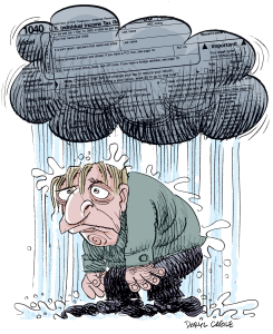 TAX DAY GLOOM  by Daryl Cagle