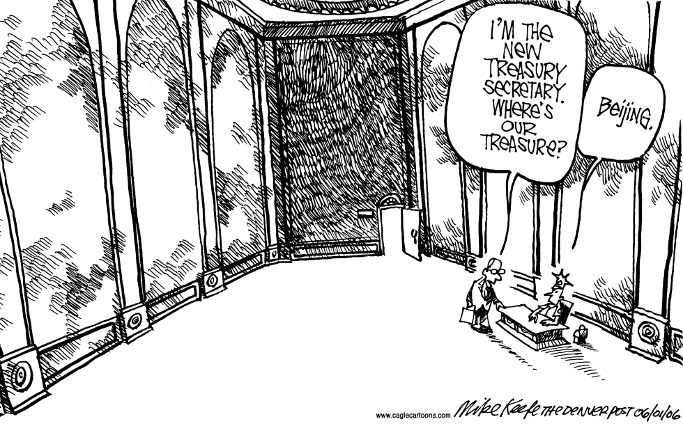  NEW TREASURY SECRETARY by Mike Keefe