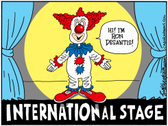 RON DESANTIS WORLD TOUR by Bob Englehart