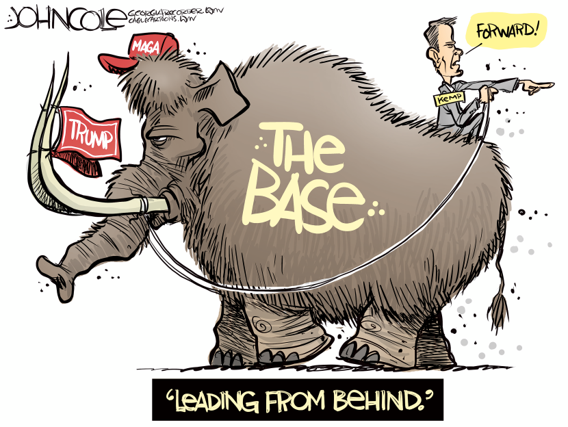 Kemp steers GOP mammoth while Trump tusk pulls base