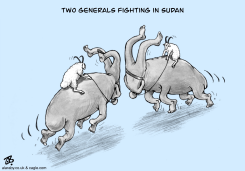 TWO GENERALS FIGHTING IN SUDAN by Emad Hajjaj