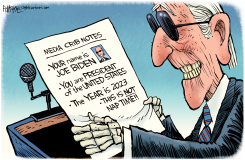 BIDEN CRIB NOTES by Rick McKee