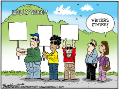 WRITERS STRIKE by Bob Englehart