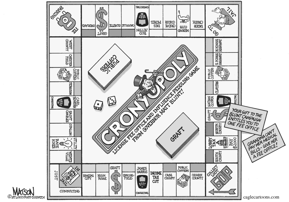 LOCAL MO-Cronyopoly License Fee Office Game-GRAYSCALE