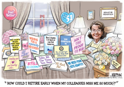 DEMOCRATS ANXIOUS FOR SENATOR FEINSTEIN TO RETURN by R.J. Matson