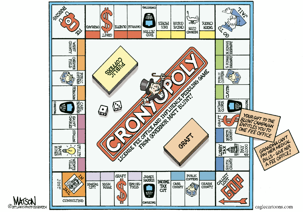 LOCAL MO-Cronyopoly License Fee Office Game-COLOR