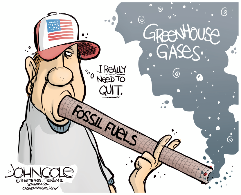 Figure battles fossil fuel use while greenhouse gases expand