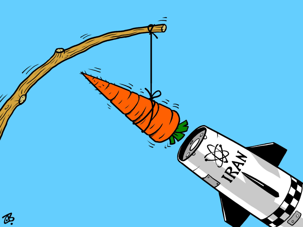  IRAN STICK  CARROT by Emad Hajjaj