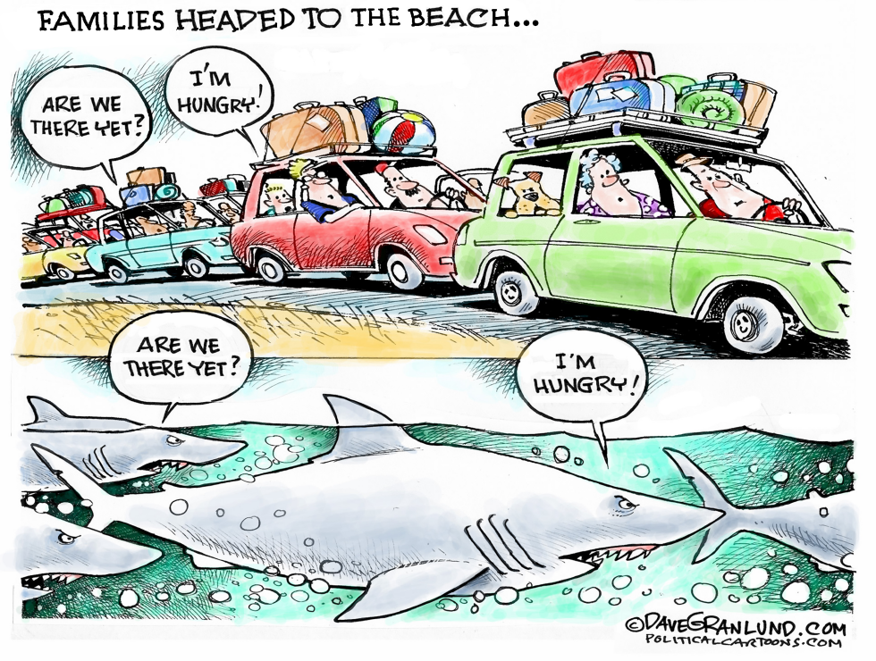 Beachgoer families