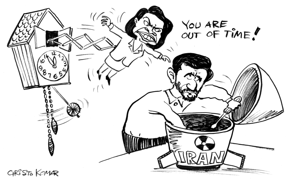 Ahmadinejad's Cuckoo Clock - B&W