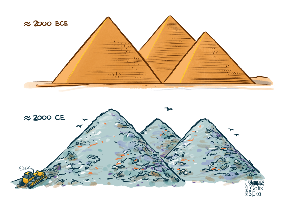 Pyramids then and now