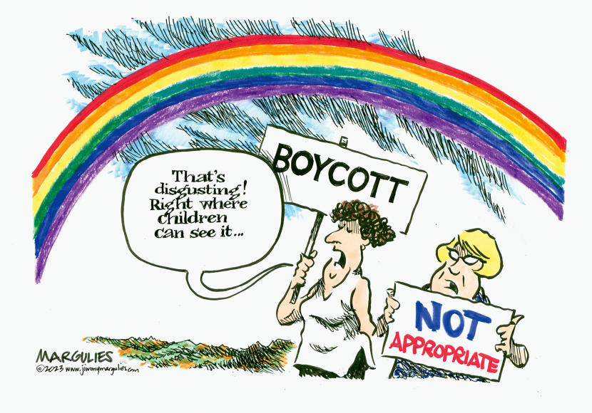 Upset with display of Rainbow