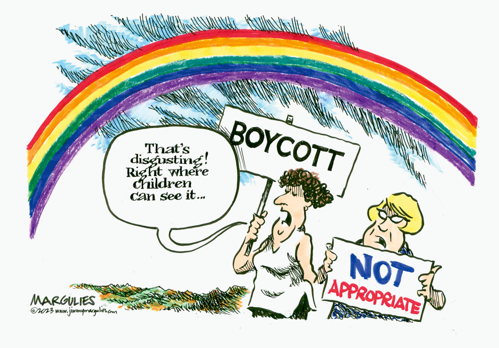 Upset with display of Rainbow