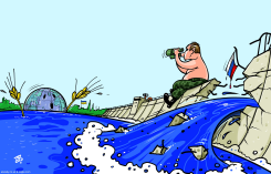 ‎BREACHING THE DAM NOVA KAKHOVKA  ‎⁦‪ by Emad Hajjaj