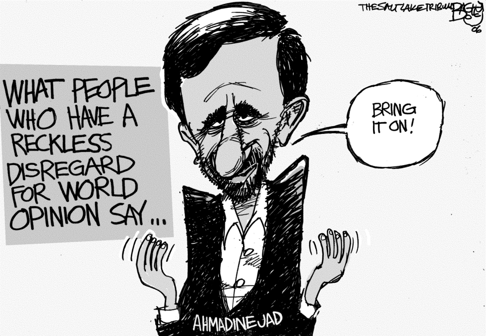 Ahmadinejad Brings It On bw