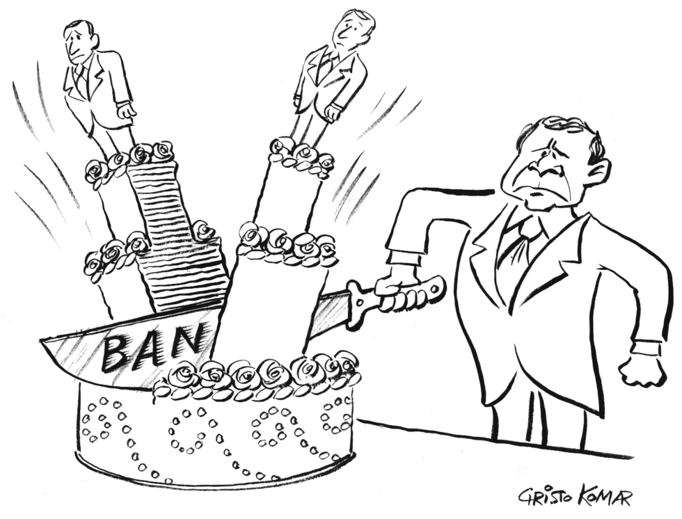 Bush and gay marriage - B&W