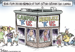HOMELESS CAMPING by Joe Heller