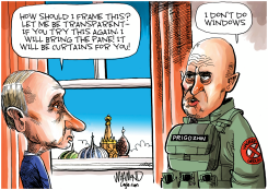 PUTIN'S WINDOW PANE by Dave Whamond