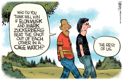 MUSK ZUCKERBERG CAGE MATCH WINNER by Rick McKee