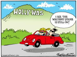 WRITERS' STRIKE STILL ON by Bob Englehart