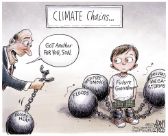 RECORD HEAT AND FLOODING by Adam Zyglis