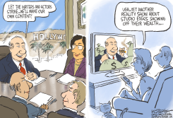 ACTORS AND WRITERS ON STRIKE  by Jeff Koterba
