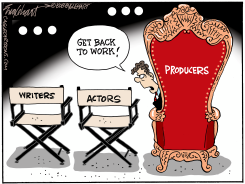 SHOE BIZ ON STRIKE by Bob Englehart