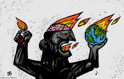 FIRES OF BIGOTRY  by Emad Hajjaj