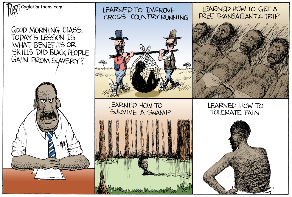 Four-Panel Cartoon Demolishes the Benefits of Slavery Curriculum