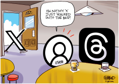 TWITTER USERS FLIRT WITH THREADS by Dave Whamond