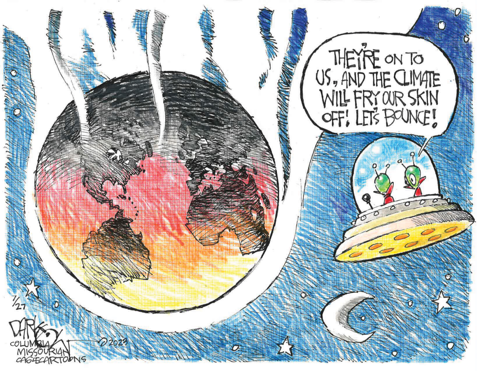 Aliens Bail on Earth: UFO Coverup Meets Climate Fry-Up