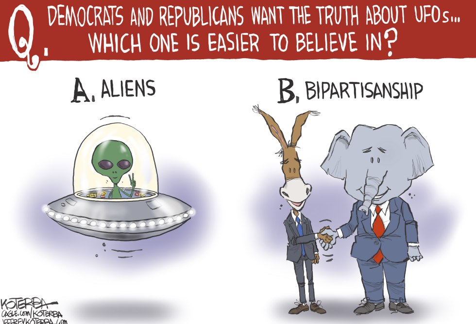 Democrats and Republicans Unite on UFOs: Aliens or Bipartisanship Easier to Believe?