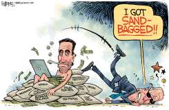 BIDEN SANDBAGGED by Rick McKee