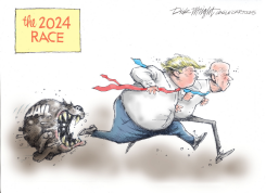 TRUMP AND BIDEN RACE by Dick Wright