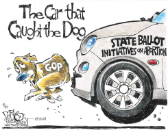 THE CAR THAT CAUGHT THE DOG by John Darkow