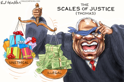 CLARENCE THOMAS SCALES OF JUSTICE by Ed Wexler