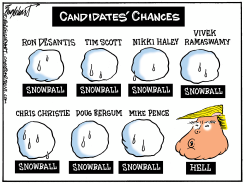 REPUBLICAN CANDIDATES DEBATE by Bob Englehart