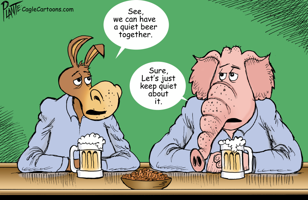 A democrat and a republican are in a bar